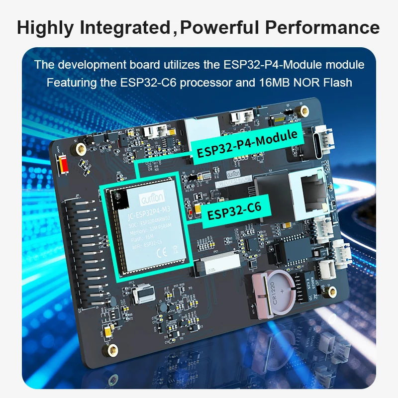 Placa de desarrollo ESP32P4 táctil capacitiva IPS de 7,0 pulgadas 1024*600 Placa de desarrollo ESP32-C6, con carcasa y cámara