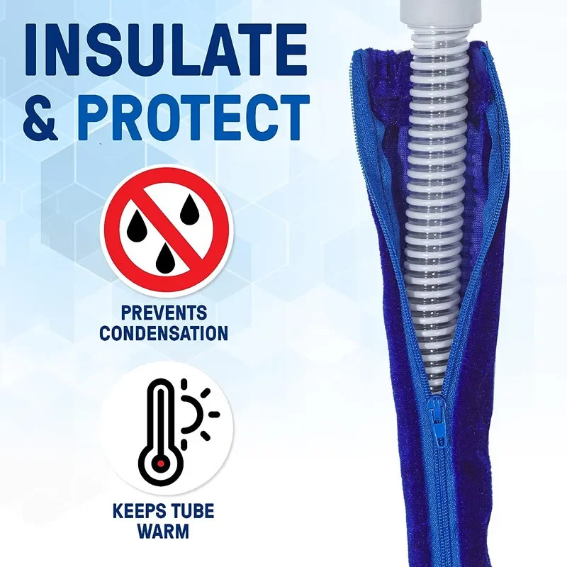Funda protectora para tubo de CPAP de 1,8 m, cubierta con cremallera para tubos de CPAP, protector de tubería, accesorio para CPAP, previene el ruido y la condensación.