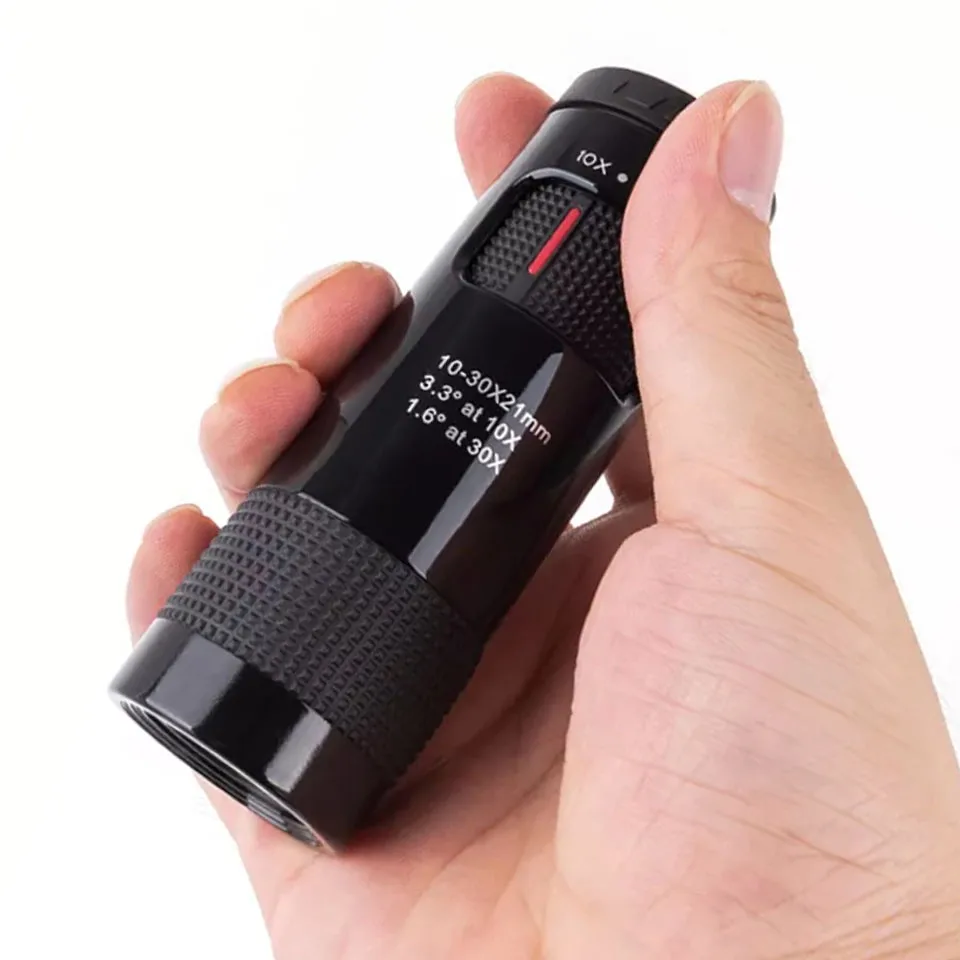 Potente Monocular 10-30x21 Zoom Mini telescopio portátil telescopio equipo de Camping turismo vista óptica Monocle