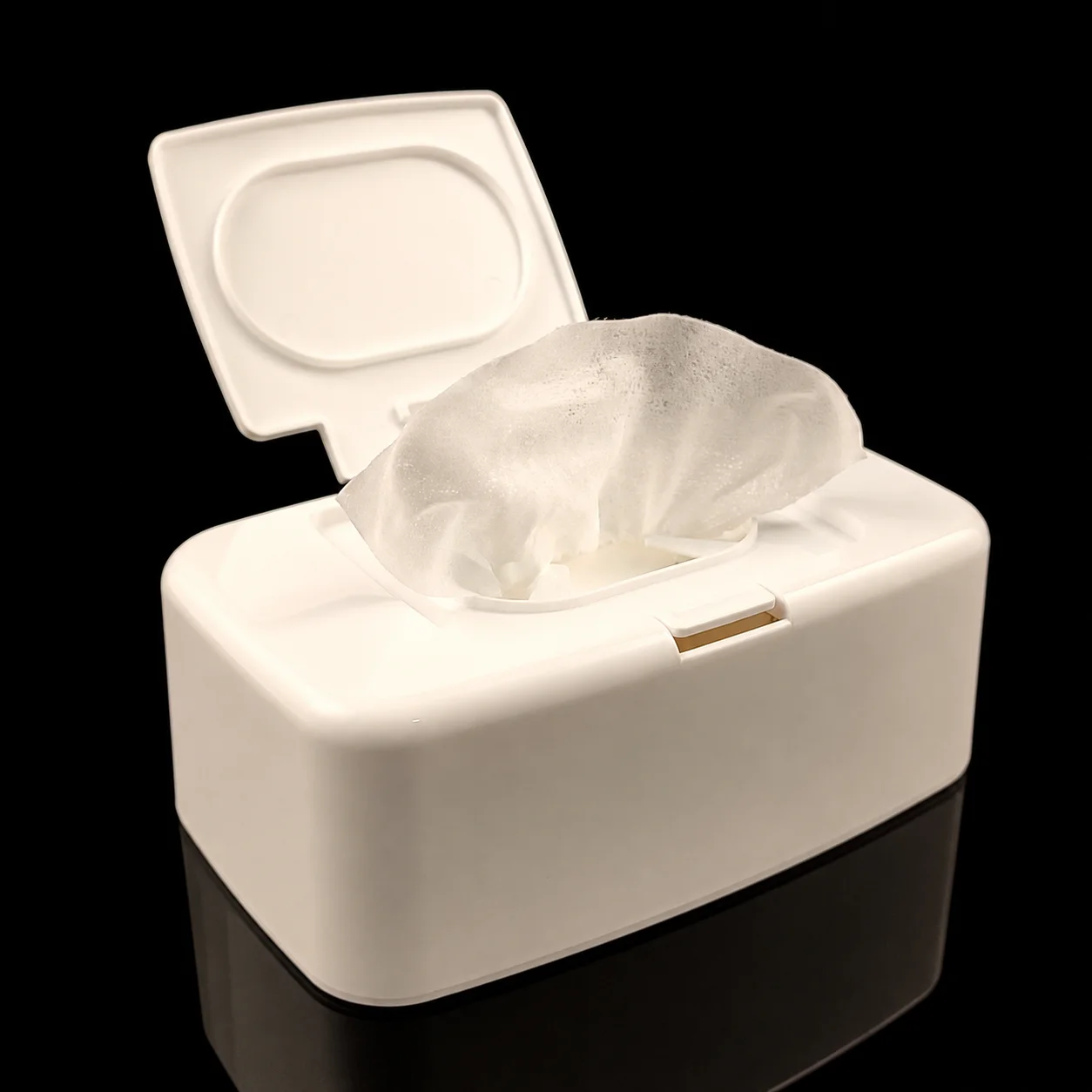 1 unidad de caja de toallitas húmedas tipo botón, caja de pañuelos para coche, caja de almacenamiento portátil para guantes desechables y toallitas húmedas, etc.