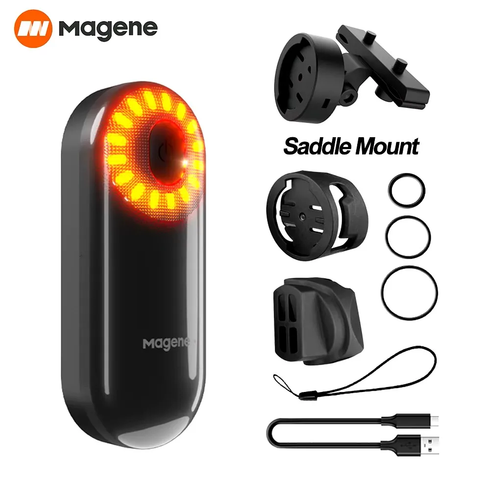 Magene bicicleta Radar luz trasera faro bicicleta iluminación trasera inteligente sillín tija de sillín Ebike LED ciclismo luz trasera