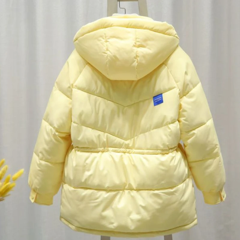 Nuevo Abrigo de Plumón para Mujer 2026, Chaqueta de Invierno, Versión de Longitud Media, Holgada, Gruesa y Cálida, con Capucha