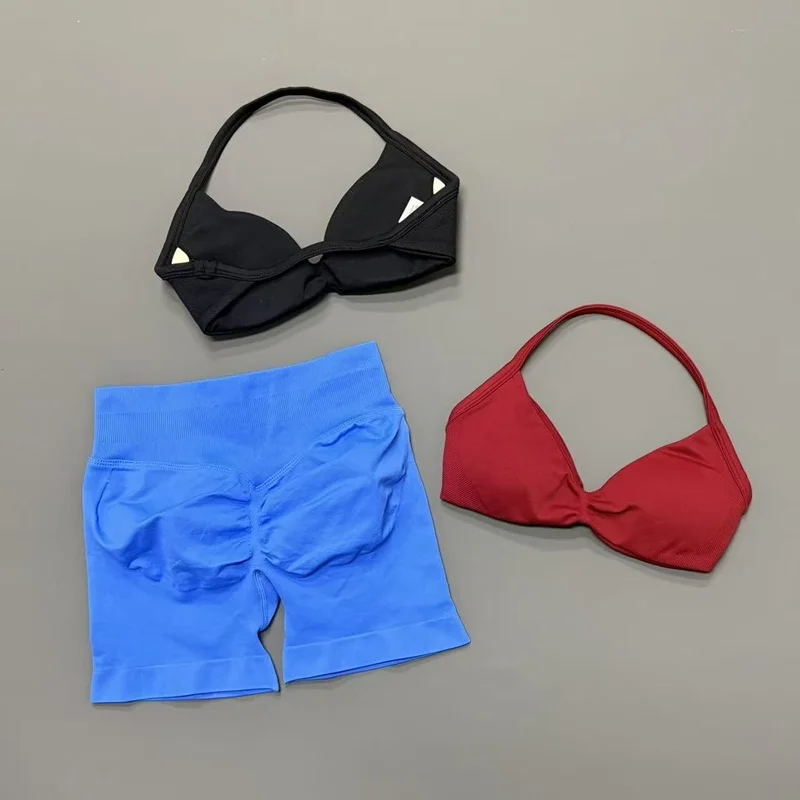 Conjunto de yoga sin costuras HISTELLO de 2 piezas, sujetador deportivo push-up, leggings moldeadores de glúteos, transpirables y cómodos para mujer.