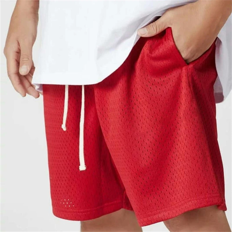 Pantalones cortos de entrenamiento transpirables de malla ligera para hombre, pantalones cortos de tala frescos, pantalones deportivos de verano para correr