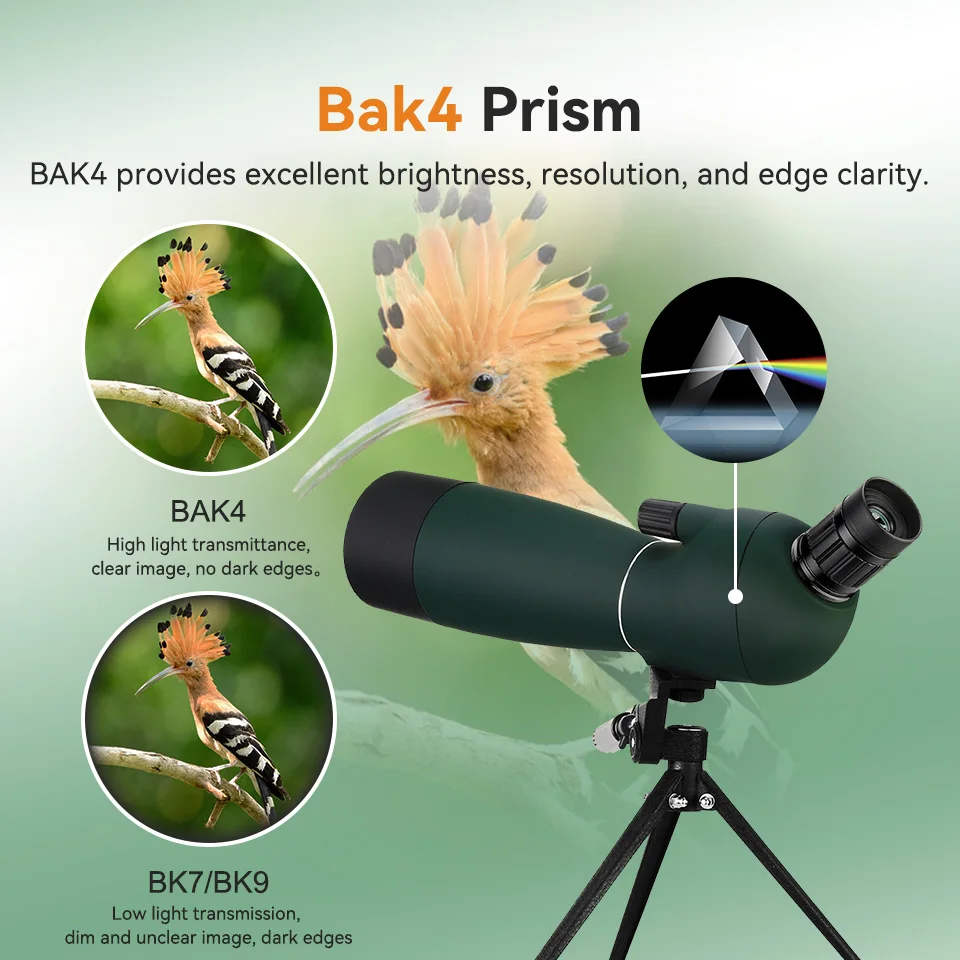 SVBONY 50/60/70/80 telescopio con Zoom potente prisma PORRO impermeable de largo alcance para equipo de camping y disparar