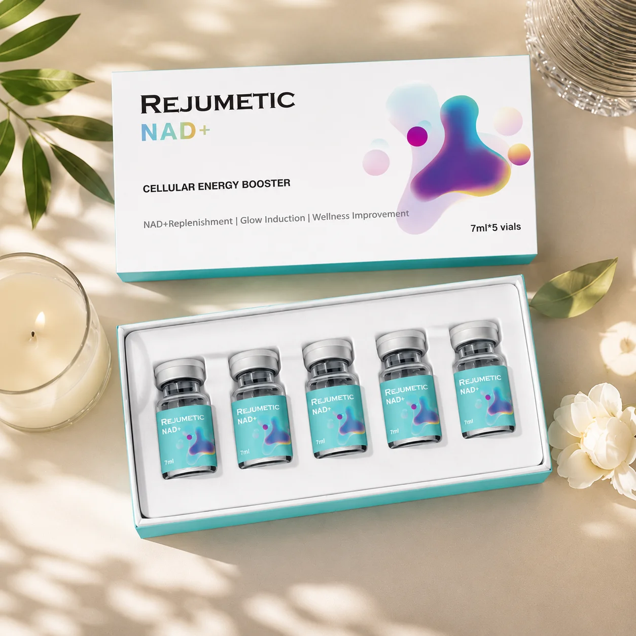 Nuevo Suero NAD+ Glow 2026, Hidratación Profunda, Humectante, Suavizante, Der.pen Skin Booster, Belleza Coreana, Cuidado de la Piel, 7 ml x 5 Viales