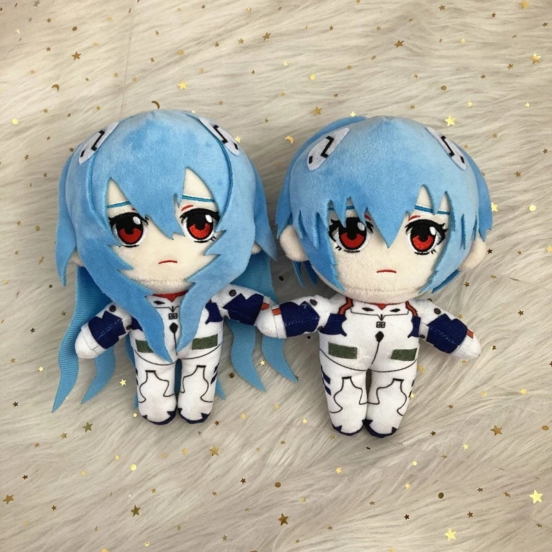 Ayanami Rei-muñeco de peluche de Anime de dibujos animados, muñeco de felpa de EVA suave, decoración de habitación, regalos de Navidad, 20cm