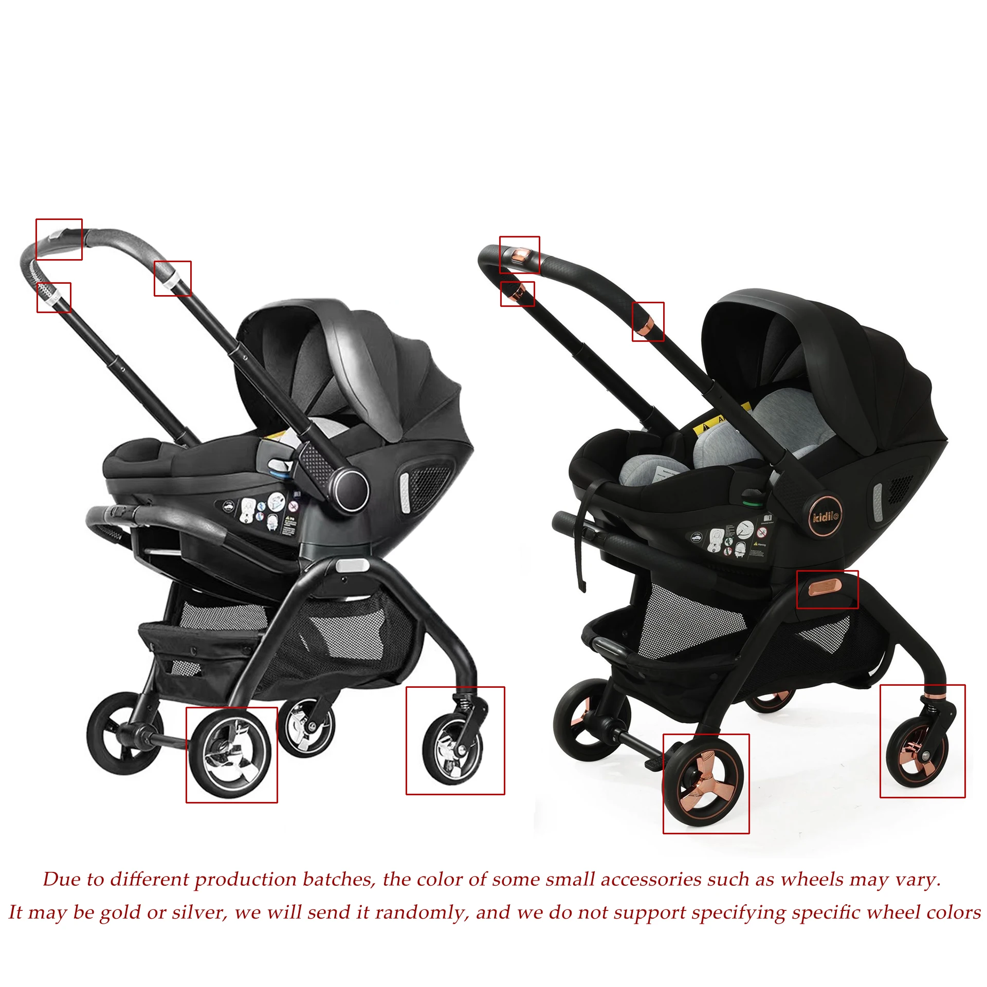 Cochecito de Bebé 4 en 1 Multifuncional, Asiento de Coche Ligero, Cochecito de Bebé de Cuatro Ruedas, Cochecito de Bebé de Lujo de Dos Vías
