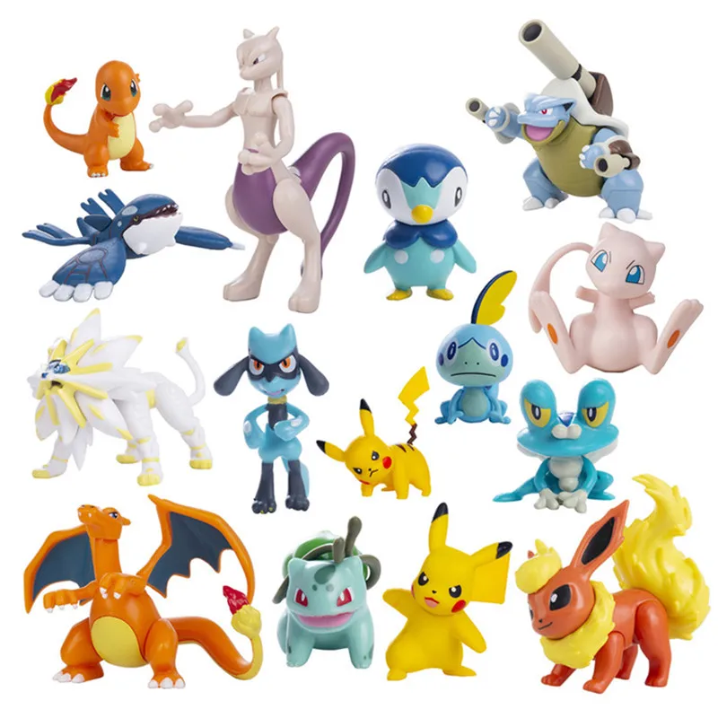 Figura de Anime de Pokemon, Pikachu, Eevee, Charizard, Mewtwo, colección de figuras de dibujos animados, modelo de monstruo de bolsillo, juguetes de acción, regalo de cumpleaños