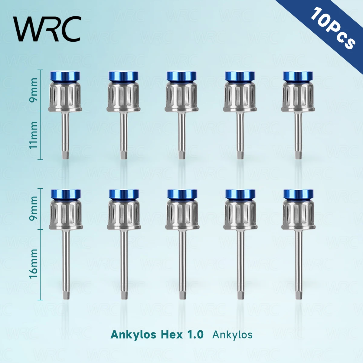 Juego de 10 Destornilladores Hexagonales para Implantes Dentales 1.20 1.25 1.27 1.40 NOB ITI 20mm 25mm, Herramientas para Clínica Dental, Laboratorio y Restauración