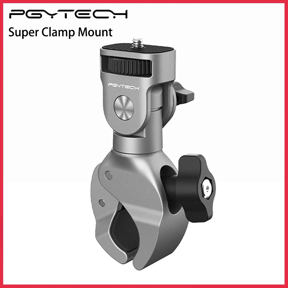PGYTECH Super abrazadera de montaje 17mm a 37mm 1/4 "adaptador de tornillo para bicicleta/vehículo serie ciclismo Cámara de acción teléfonos inteligentes