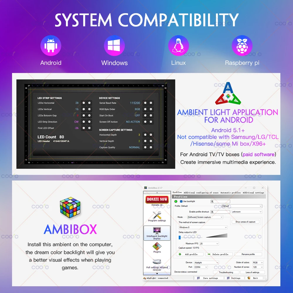 Pantalla de retroiluminación ambiental para Monitor de TV y PC, Kit de tiras de luz LED con efecto Multicolor, sincronización de Color, DC5V, USB, decoración de ambiente
