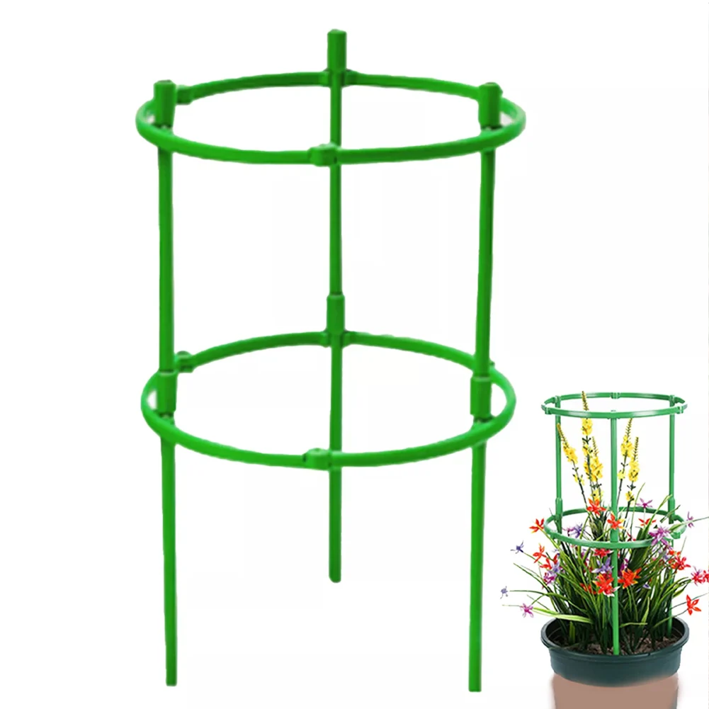 Soporte para Plantas de Tomate, Jaula de Plástico de 2 Niveles, Anillo Redondo para Plantas, Soporte para Macetas, Enredadera para Flores