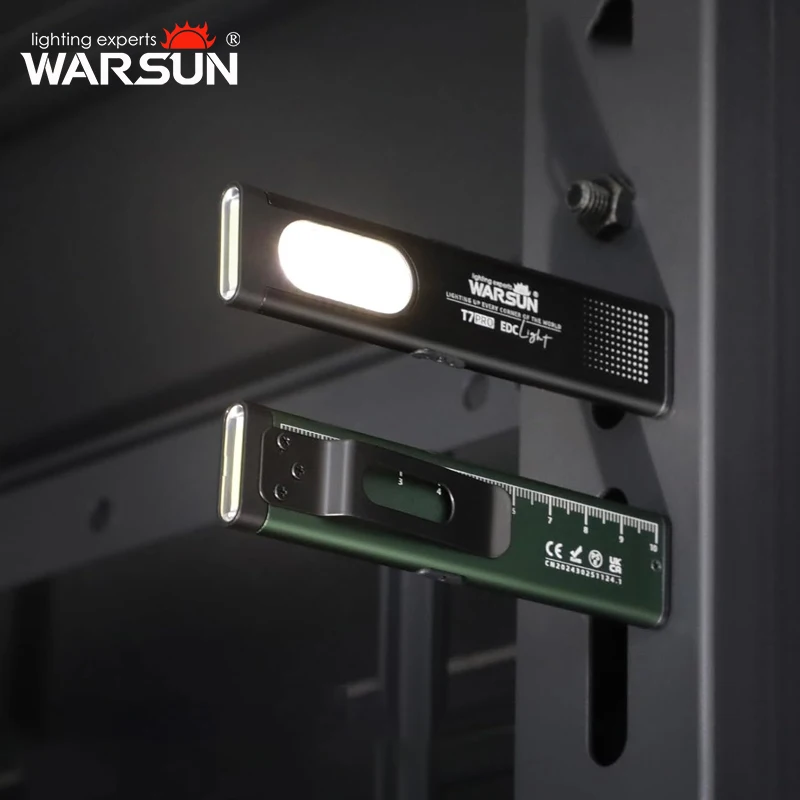 Linterna LED WARSUN T7, Mini Linterna Portátil de 800LM, Recargable, con Base Magnética y Clip, para Trabajo, Senderismo, Pesca, EDC