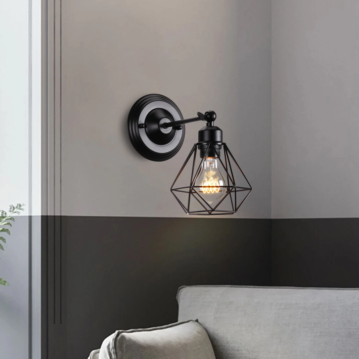 Luz colgante Industrial Led ajustable, pantalla de lámpara colgante para el hogar, cocina, jaula de Metal, iluminación para Isla, comedor