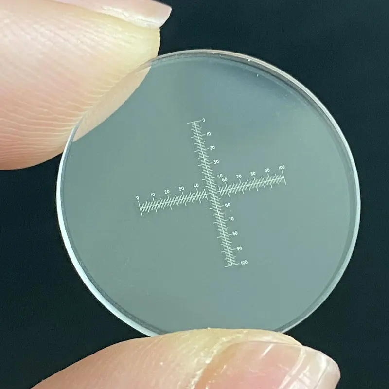 DIV = micrómetro ocular de microscopio de 0,1mm para calibración de micrómetro de escenario, regla cruzada de rallado, diapositiva de escala 10x10