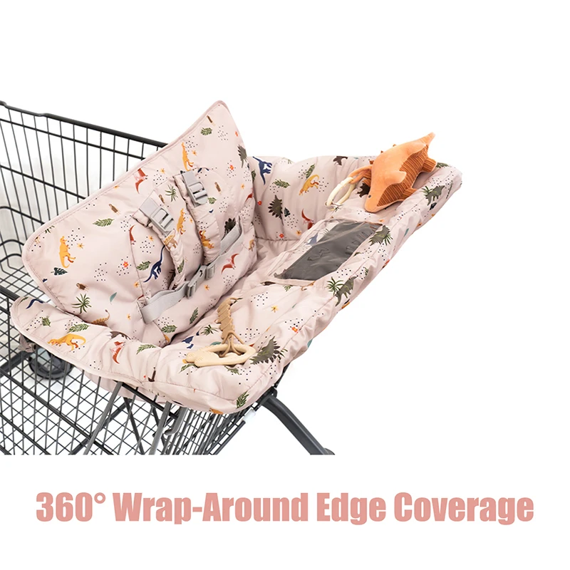 Funda multifuncional para carrito de compras de bebé con correa de seguridad, funda para silla alta, fundas portátiles para carrito de comestibles para bebés y niños pequeños
