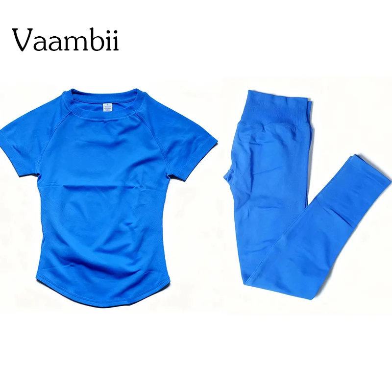 Conjunto Deportivo de Top de Manga Corta y Leggings Impact, Conjunto de Gimnasio de 2 Piezas, Traje de Yoga para Mujer, Ropa Deportiva sin Costuras para Gimnasio