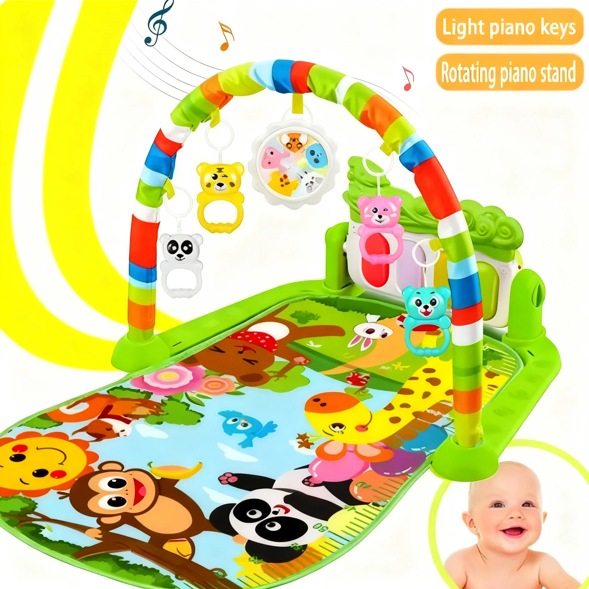 Alfombra de Juego Musical para Bebés con Teclado de Piano, Alfombra de Actividades para Gatear, Juguete Educativo Temprano para Bebés, Regalo para Infantes