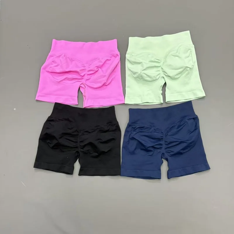 Pantalones Cortos Deportivos HISTELLO de Cintura Baja para Mujer, Color Sólido, Suaves, Elásticos, Levanta Glúteos, para Fitness, Entrenamiento, Running, Jogging, Deportes, Yoga