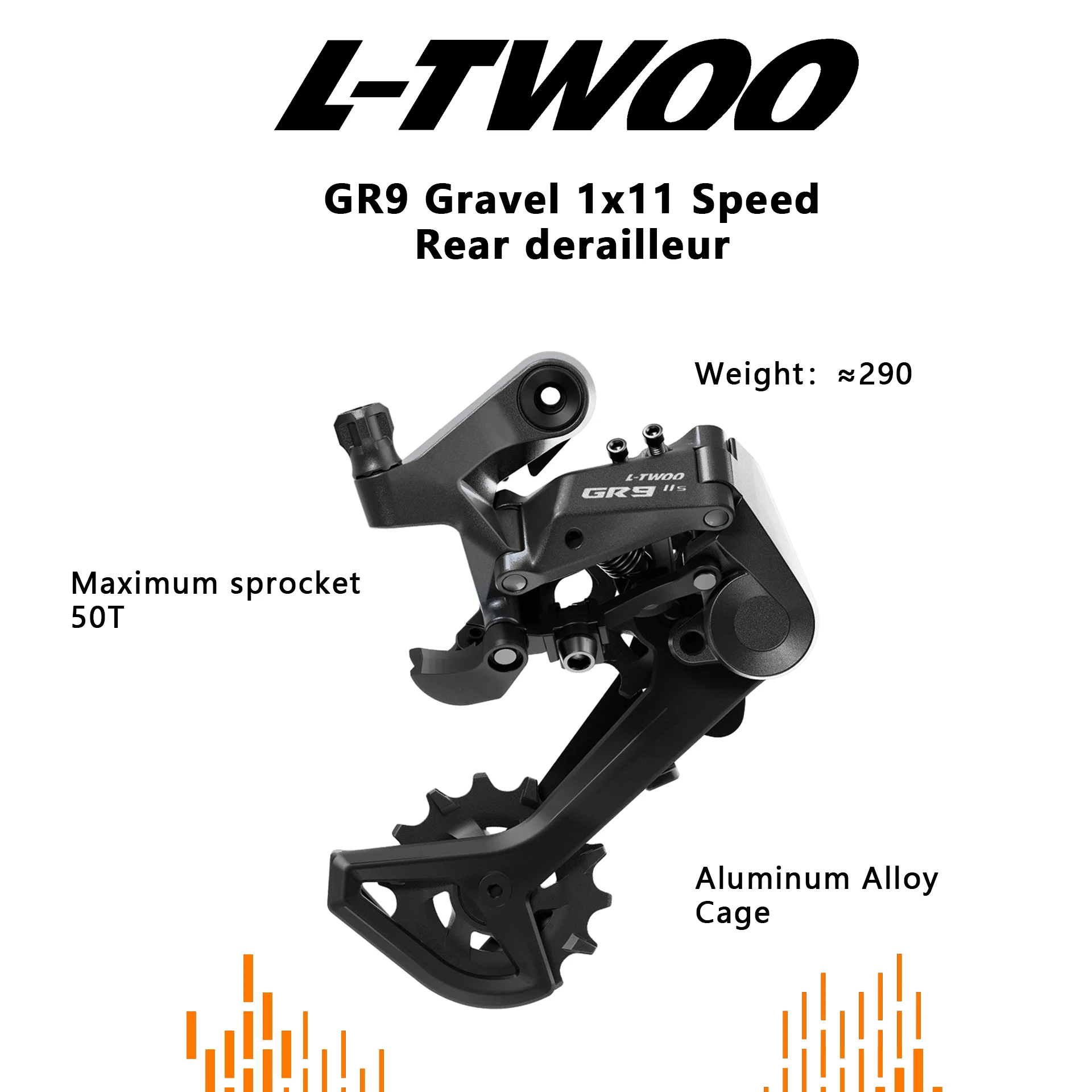 Grupo de Transmisión Mecánico LTWOO GR9 para Bicicleta Gravel CX 1x11S con Cassette ZRACE, Bielas, Cadena, Cable de Transmisión, Kit de Frenos de Disco, Opciones de 48T y 50T