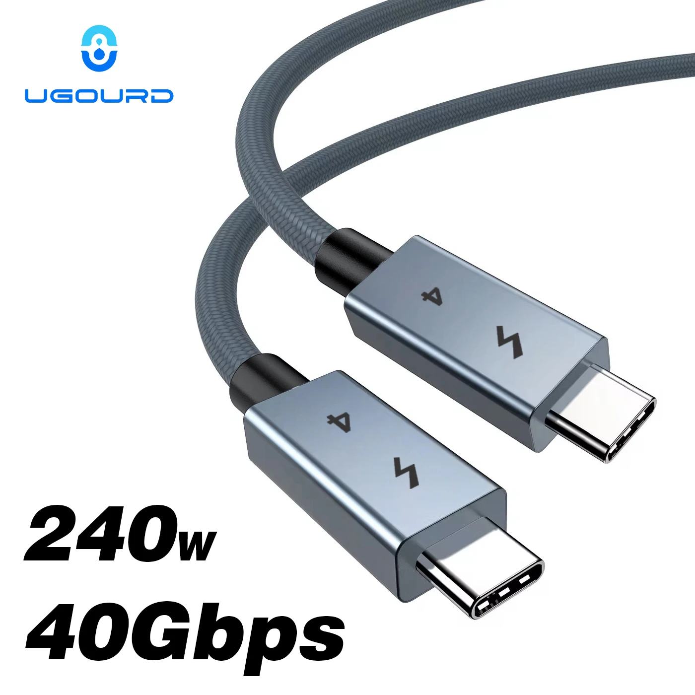 Cable USB C Thunderbolt 4 de UGOURD, 40 Gbps, USB4, Tipo C a C, 240 W, Carga Rápida, Thunderbolt 3, para EGPU, SSD, iPad, MacBook Air