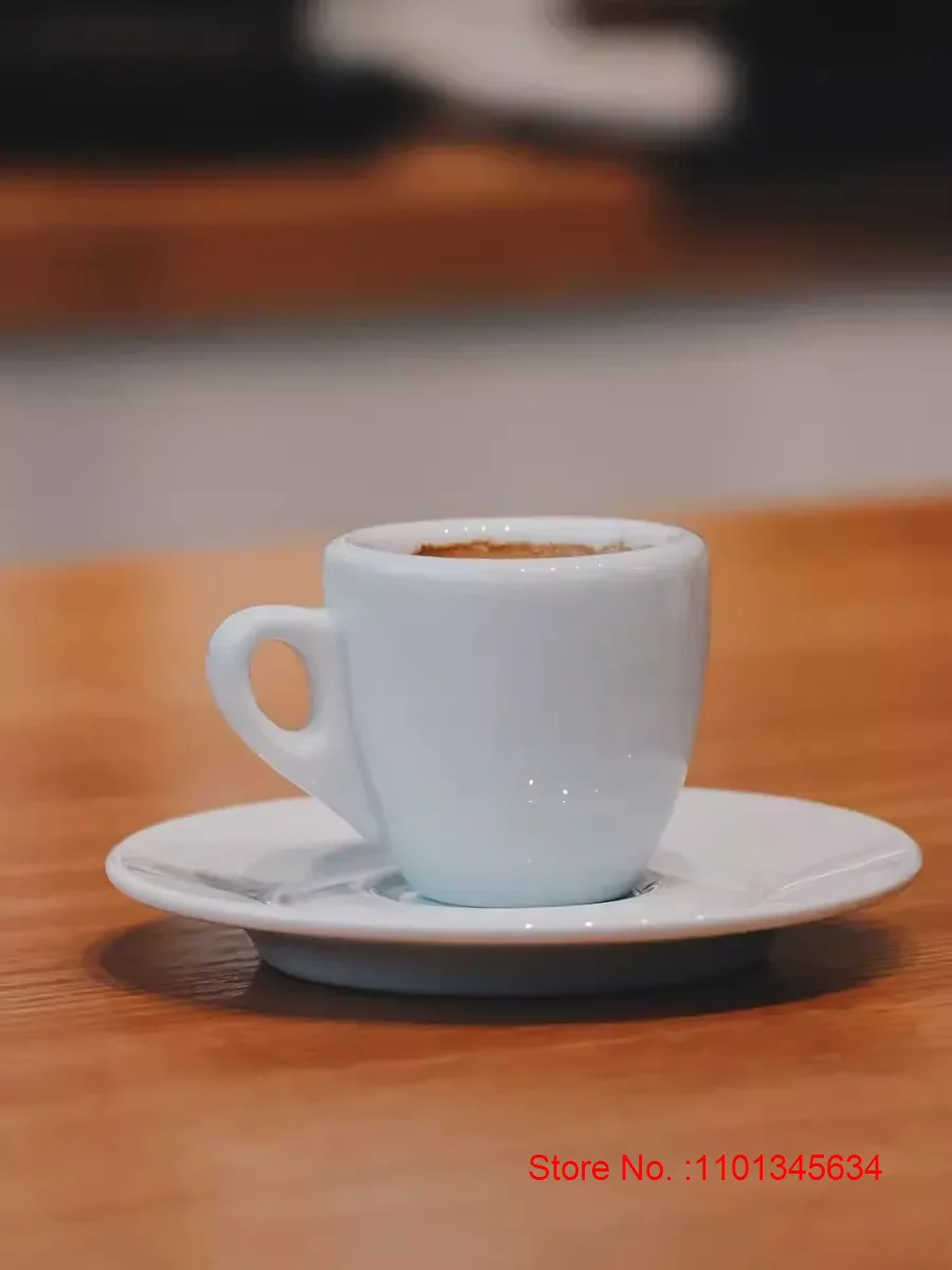 Juego de Tazas y Platillos para Espresso Nuova Point Esp, Recomendado por Baristas Profesionales de Competición, Taza de Café Italiana para Concursos, Extra Gruesa de 9 mm