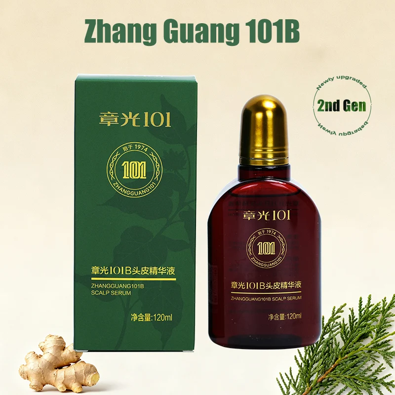 TÓNICO CAPILAR ZHANGGUANG 101B 120 ML (101M) Potente Tratamiento Capilar a Base de Medicina China Contra la Caída del Cabello, Esencia 100% Original