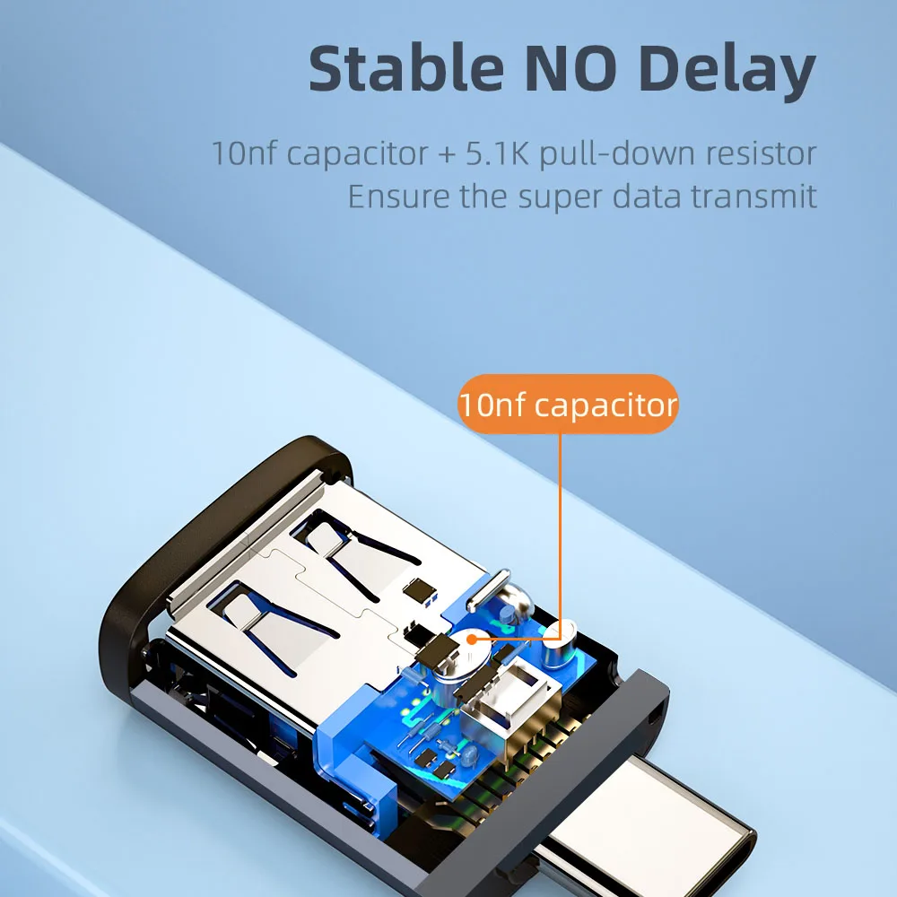 Essager USB 3,0 tipo C OTG adaptador tipo C USB C macho a USB hembra convertidor para Macbook Xiaomi Samsung S20 USBC OTG conector