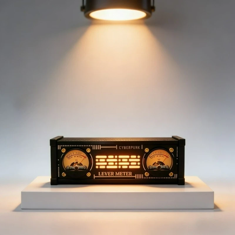 Medidor de nivel VU analógico electrónico, controlador de voz de luz RGB con decoraciones de escritorio retroiluminadas