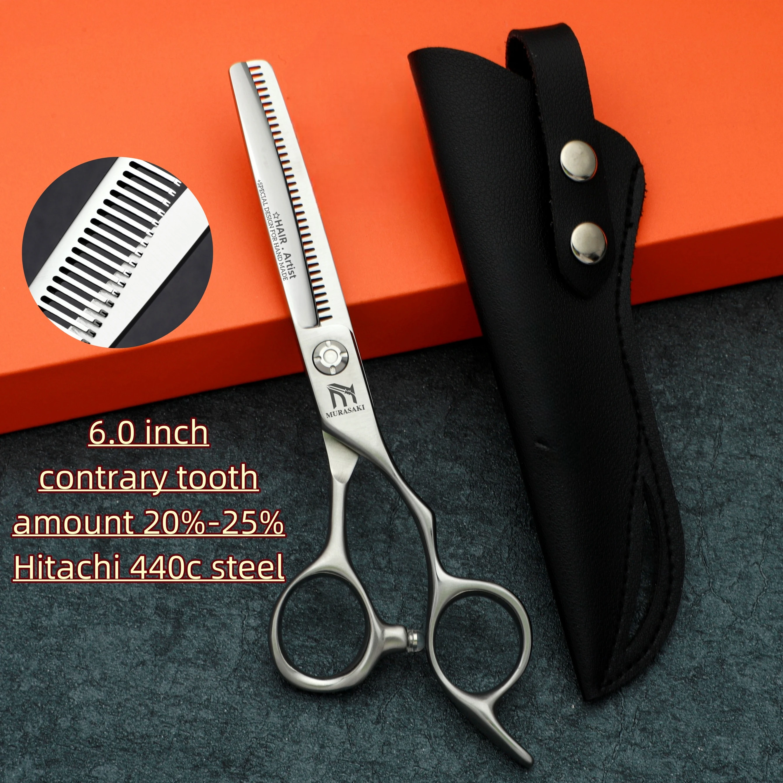 Tijeras de barbero profesionales, tijeras de entresacar de 6.0 pulgadas, acero Hitachi 440c, máquina para cortar el cabello, accesorios de barbero