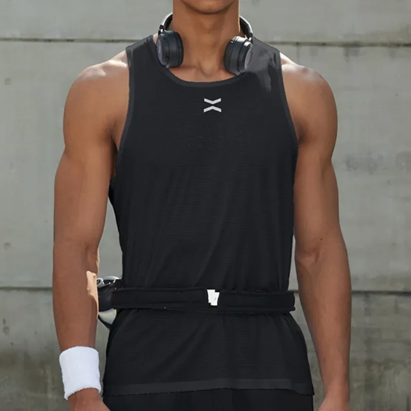 Chaleco de maratón para hombre, camiseta sin mangas de baloncesto, camiseta sin mangas para correr, ropa de entrenamiento para trotar, ropa deportiva para gimnasio