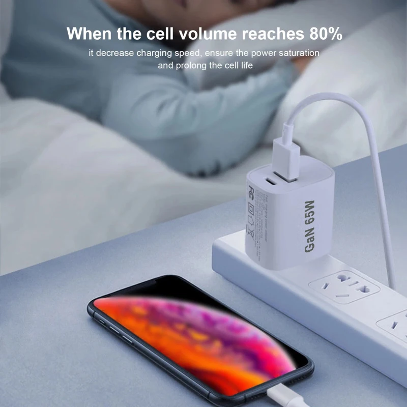 Cargador USB rápido con enchufe AU de 55w y 65w, cargador tipo C para Xiaomi, Redmi, iPhone, Samsung, adaptador de carga rápida para teléfono inteligente, carga de pared PD