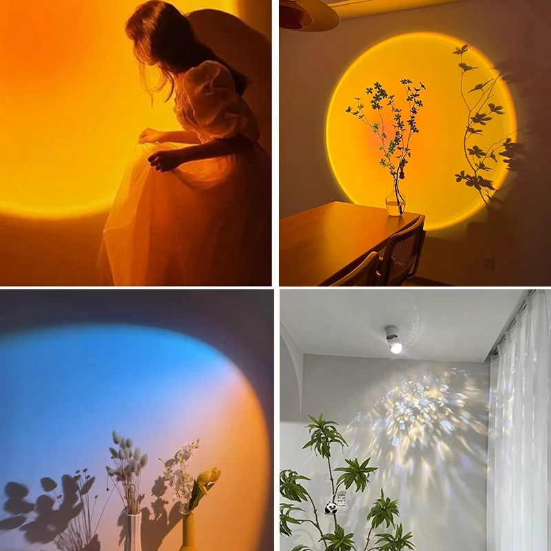 Lámpara LED moderna de puesta de sol, luces de techo de ángulo ajustable, foco de lavado montado en superficie, candelabro de pared para sala de estar, pasillo y dormitorio focos led techo foco led empotrable techo
