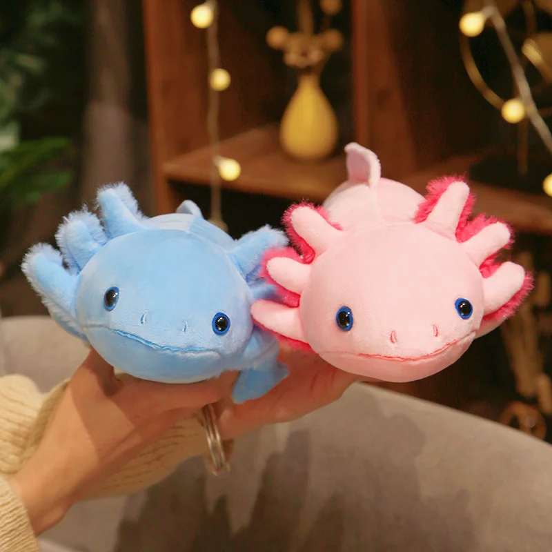 45cm Kawaii colorido Newt juguete de peluche relleno lindo Axolotl salamandra peluda pez de peluche apaciguador almohada larga cojín regalo para niños