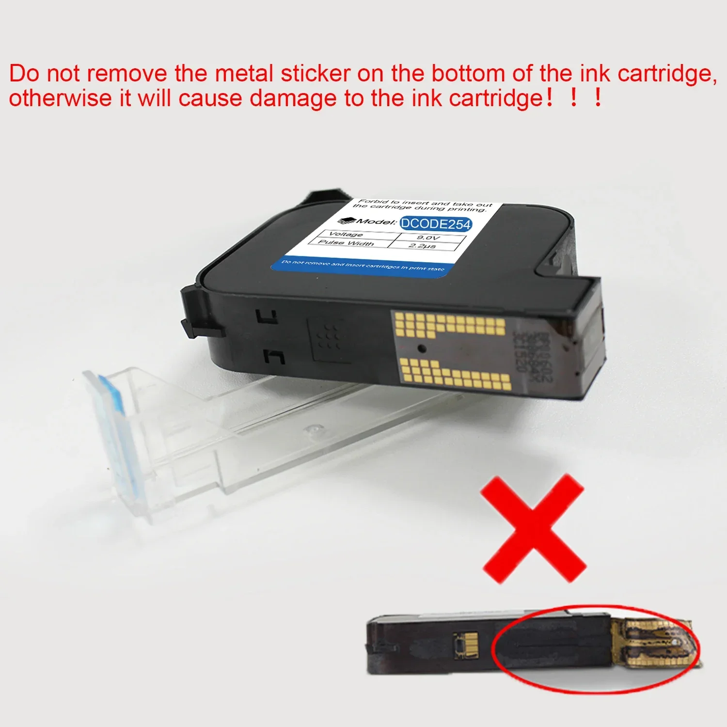 DCODE254 Original 25,4mm impresora de inyección de tinta térmica portátil cartucho de tinta solvente de secado rápido impresora de mano sin cifrado tinta negra