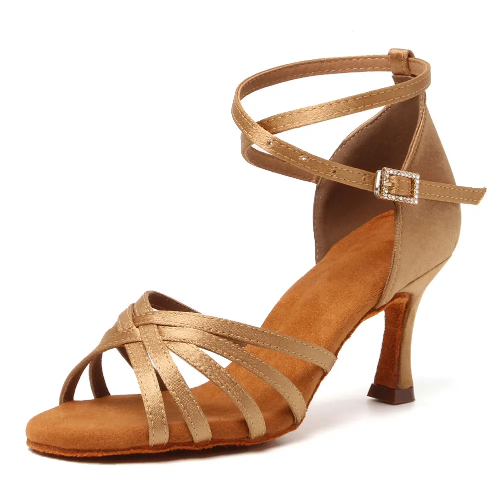 Zapatos de baile latino con suelas de gamuza para mujer, zapatos de baile de Tango Indood, tacones cubanos, tacón alto para fiesta, zapatos de baile de salón, venta al por mayor