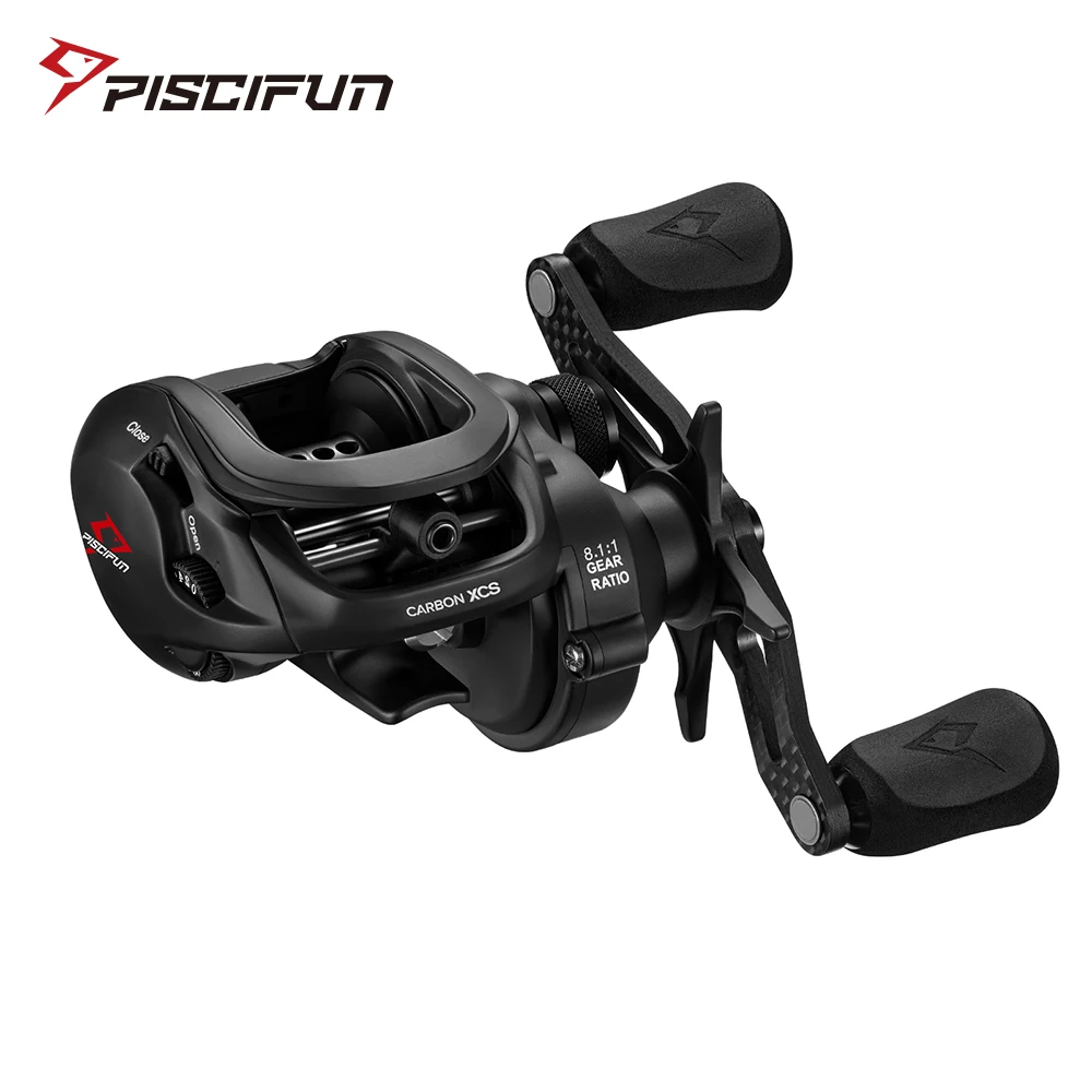 Carrete de Pesca Piscifun Carbon XCS, 8 kg de Arrastre, 156 g, Relación de Engranajes 8.1:1, Sistema de Doble Freno, Carrete de Casting