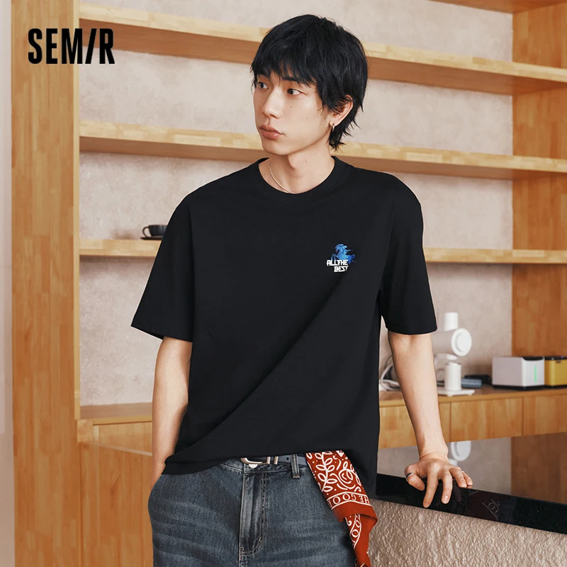 Camiseta Semir para Hombre, Estilo Tradicional con Estampado, Tejido Moderno, Informal, para Uso Diario, Cómoda, Moda Verano 2026