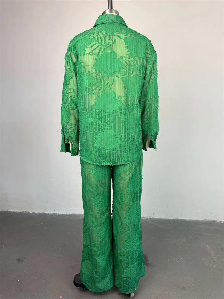 Wmstar-Conjunto de dos piezas para mujer, conjunto de Top y pantalones holgados, pierna ancha, manga larga, malla, nuevo chándal a juego, venta al por mayor, triangulación de envíos 2025