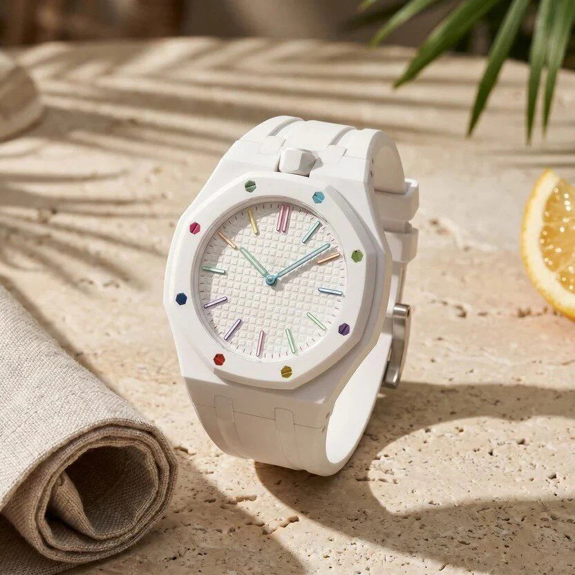 Reloj de Cuarzo de Bolsillo Clásico Royal de Moda para Hombre, Movimiento Octogonal, Color Caramelo, Personalidad Única, Correa de Goma Extraíble