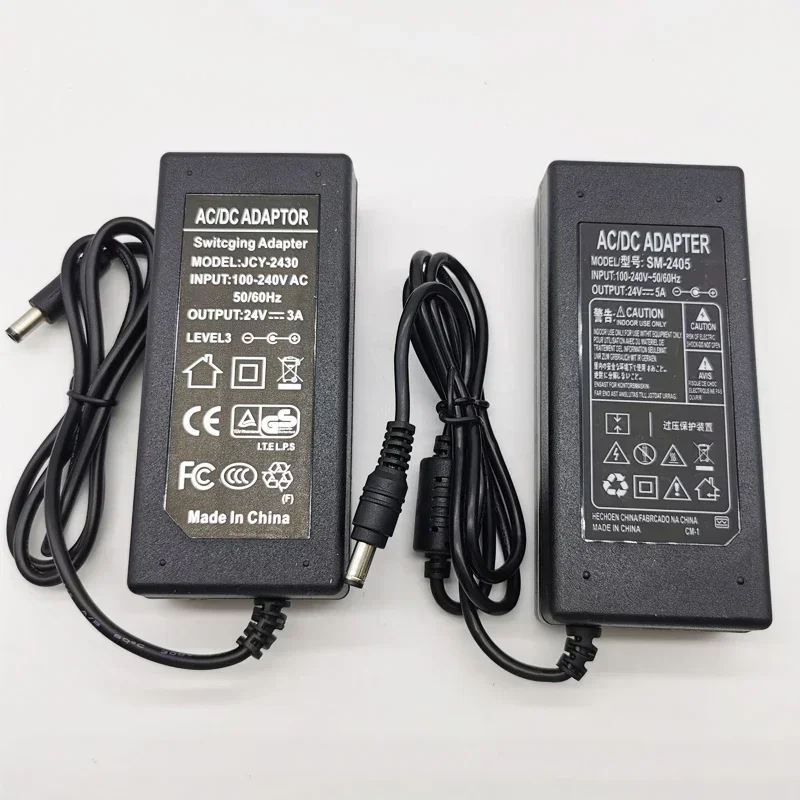 Adaptador DC 12V 24V 100V-240V transformador de iluminación 5,5*2,1 ~ 2,5mm 1A 2A 3A 5A convertidor adaptador de fuente de alimentación para tiras de luz LED