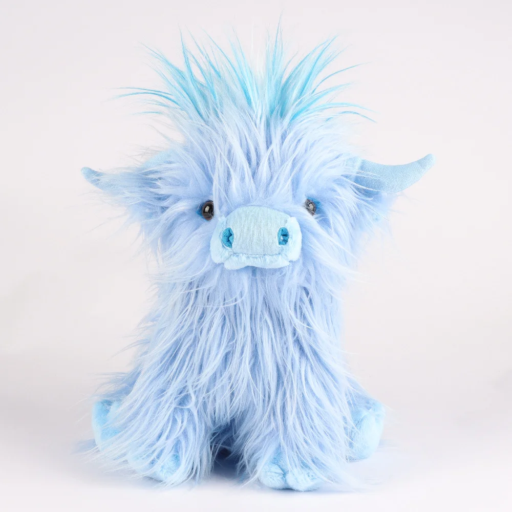 25cm simulación Kyloe crema vaca de las tierras altas Animal de peluche de juguete suave relleno vaca de las tierras altas Cattlle Plushie regalo de cumpleaños para niños niñas