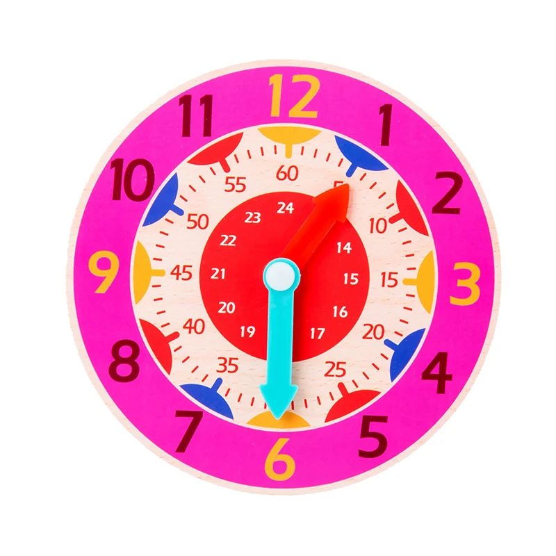 Reloj de madera Montessori para niños, juguetes de tiempo de aprendizaje, material didáctico, juguetes educativos para niños de escuela primaria, tablero inteligente de juguete