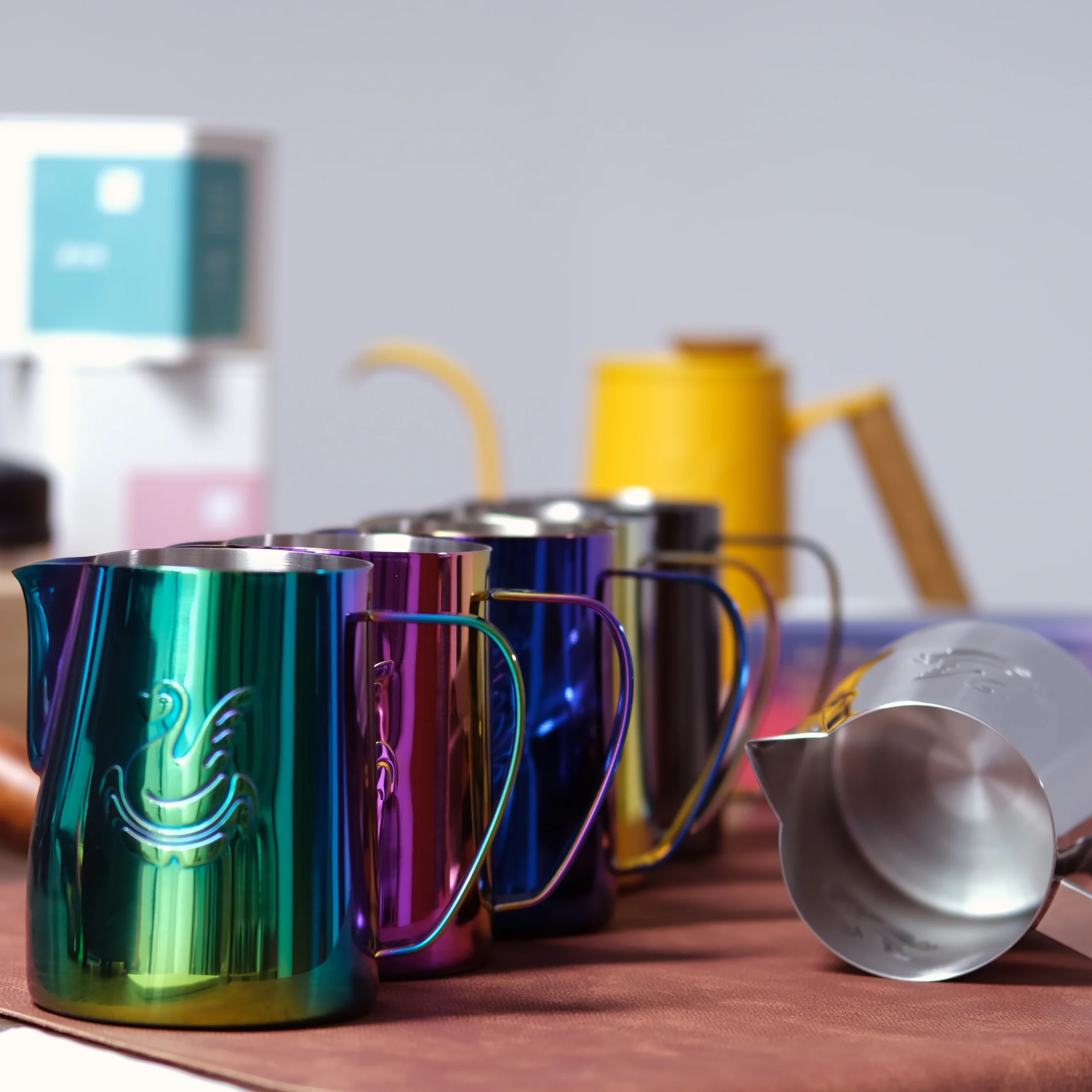 Taza para hacer café expreso, jarras de leche, taza artística para café Latte, jarra para espumar cisne, jarra para espumar leche, cafetera
