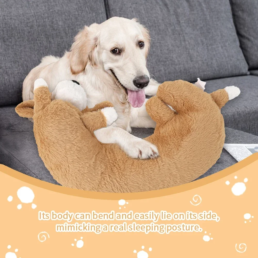 Juguete de latido del corazón para perros, almohada curva cómoda, juguete de latido del corazón para entrenamiento del comportamiento, juguete de peluche de latido del corazón para perros y gatos