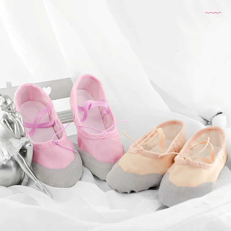 Zapatos de Ballet con cordón para niña, zapatos planos de baile de suela blanda para niño, zapatos de baile profesionales para adultos, zapatos de bailarina antideslizantes resistentes al desgaste