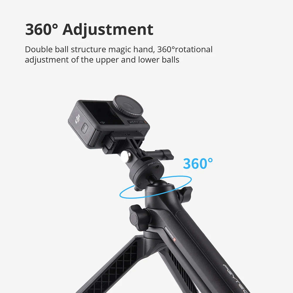 PGYTECH-trípode de 3 vías Caplock Mantispod Z, empuñadura de mano para GoPro Hero 12 11/ Insta360/ DJI Osmo Action 4/3 POCKET 3/teléfono inteligente