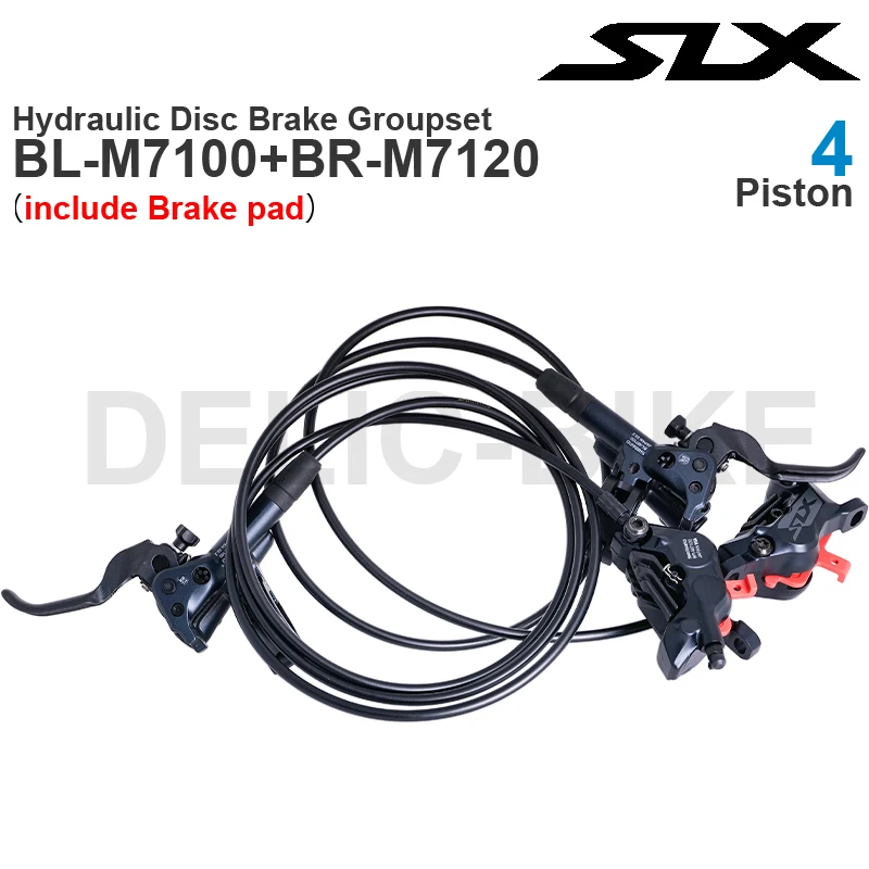 SHIMANO SLX M7120 grupo de frenos hidráulicos BL-M7100 palanca BR-M7120 freno de 4 pistones con pastillas para piezas originales de bicicleta MTB