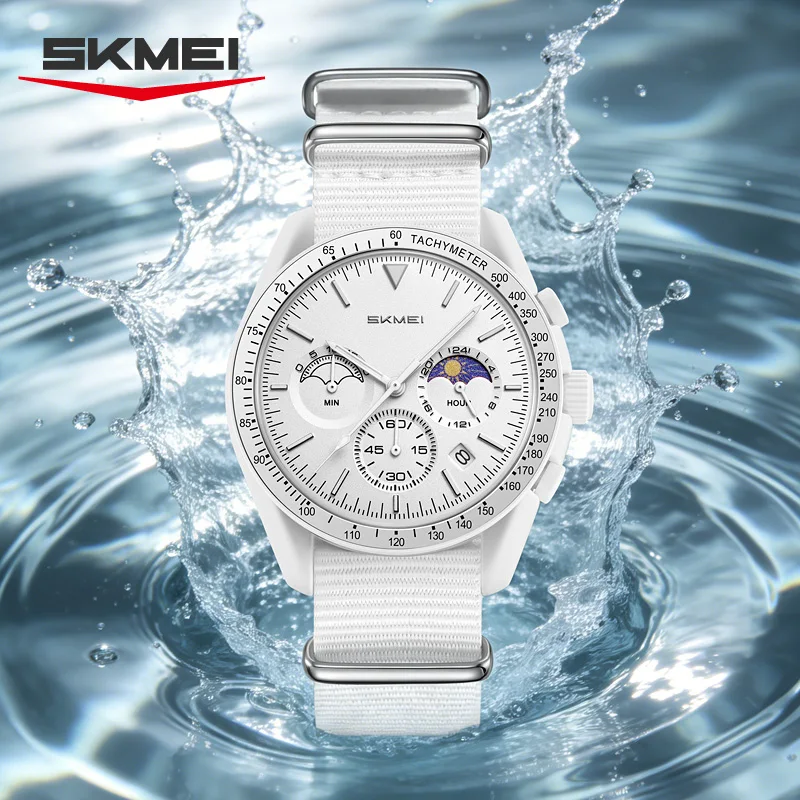 Relojes de Cuarzo SKMEI 9392 con Cronógrafo para Hombre y Mujer, Reloj Deportivo Resistente al Agua 30M con Correa de Nailon, Regalos, Reloj Mujer